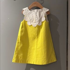Jacadi Yellow and White Kids Formal Dress